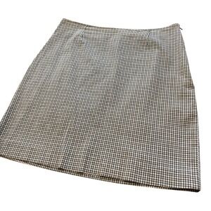 Bill Blass Jeans Vintage Plaid Mini Skirt Forest Green White Cotton Spring 10